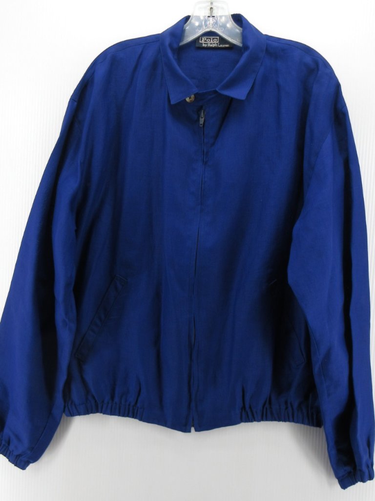 Vtg Ralph Lauren Polo Jacket Large Linen Bi Swing Bomber Check Lined